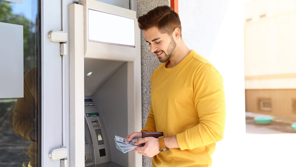 Man using atm